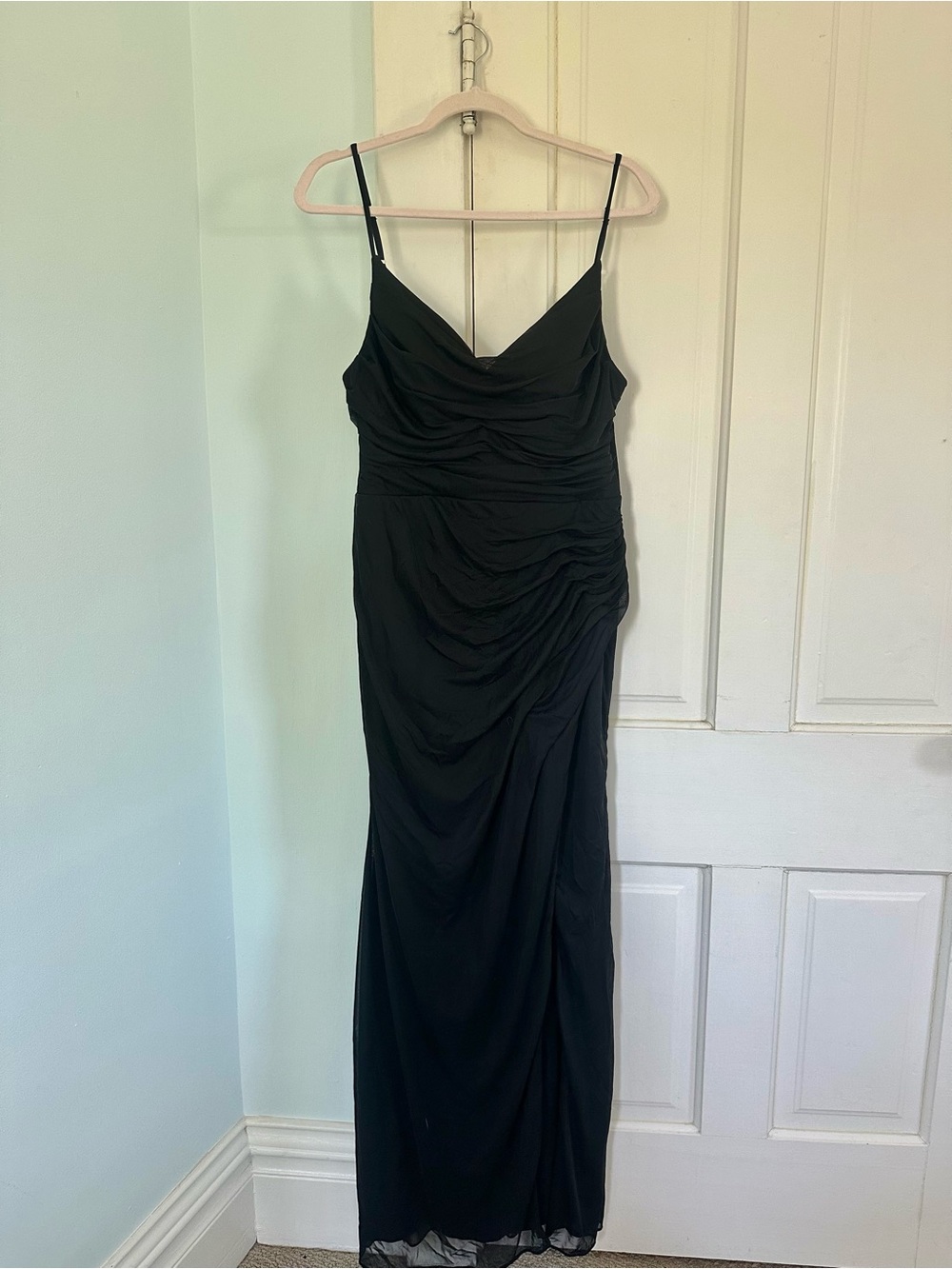 Floor-length black gown